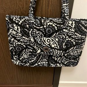 Vera Bradley Turnlock Tote in Paisley Noir - NWT